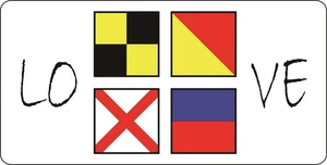 Nautical Flags Love Photo License Plate - Picture 1 of 1