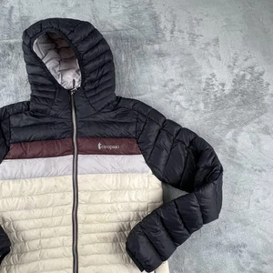 Cotopaxi Jacket Womens XS Colorblock Hooded Down Puffer Full Zip Black Gray - Picture 1 of 22