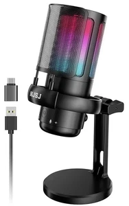 NJSJ USB Gaming Microphone RGB Mute Tap Mic for PC PS4 PS5 Streaming Podcast - Picture 1 of 6