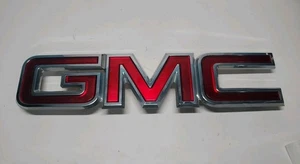 2007-2014 GMC Yukon Front Grille Emblems Logo Badge Red Chrome OEM 22761717 - Bild 1 von 10