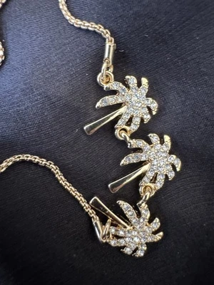 Pulsera Lilly Pulitzer circonita cúbica tono dorado estrás palmera delicada pulsera nueva con etiquetas Foto 1 de 4