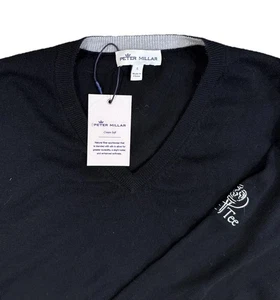 Peter Millar Sweater Mens Large The First Tee V Neck Silk Pullover Golf NWT - Picture 1 of 5