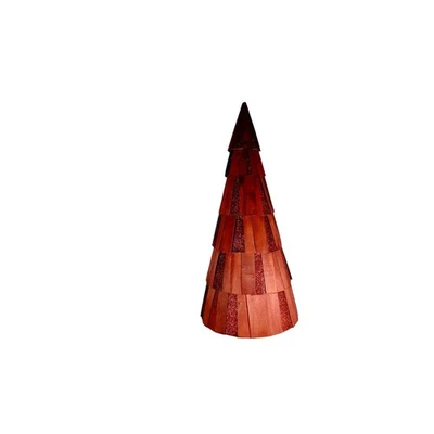 Longaberger WoodCrafts Medium Glitter Christmas Tree Handmade Holiday Decor - Image 1 of 4