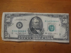 1977 $50 dollar bill OFF CENTER CUT MISCUT (Fifty Dollar Bill)  Printing Error - Picture 1 of 8