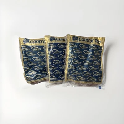 Lote de 3 pares de pantimedias Silkies Control Top con patas de apoyo beige medio miel NOS Foto 1 de 4