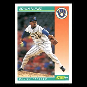 Tarjeta de béisbol Edwin Núñez #676 1992 Score Milwaukee Brewers MLB - Imagen 1 de 3