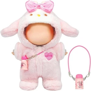 La Boo Boo Accessories 2-Piece Cute Bunny Pink Designer Hooded Jumpsuit with Bag - Picture 1 of 12