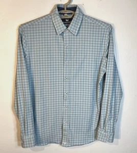 ButterCloth Herren Lrg blau braun Hundezahn eisige Baumwolle Langarm Knopfleiste - Bild 1 von 4