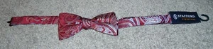Stafford Signature Red Multicolor Paisley SILK Adjustable Pre tied Bow tie NWT - Picture 1 of 7