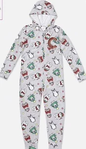 Justice Holiday One Piece Initial Letter C Pajamas Size 7 - Picture 1 of 7
