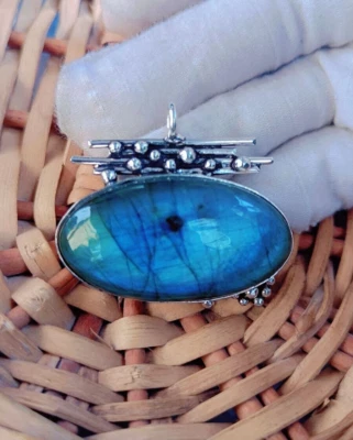 Labradorite Gemstone Handmade 925 Sterling Silver Jewelry Pendant GNJP16 - Image 1 of 4