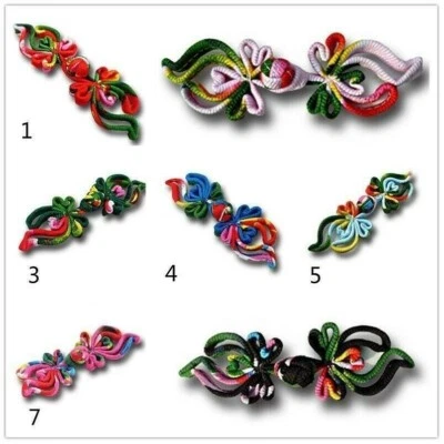 3 Pairs Ethnic Chinese Frog Fasteners Closure Button Knots Craft Vintage Retro - Image 1 of 4