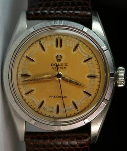 1953 Rolex Tropical Pumpkin Dial Cal 710 Vtg Oyster Precision Steel Watch 6223 - Picture 1 of 16