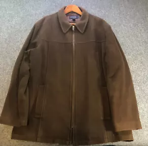 J. Crew Cocoon Wool Coat Mens Brown Overcoat Italian Stadium Zip Front - Picture 1 of 11