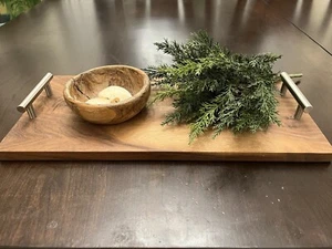 Walnut Wooden Tray With Handles - Picture 1 of 9