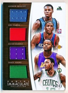 2014-15 Immaculate Wiggins Embiid Randle Young Quad Jersey Rc #Q-KUUK (42/49)