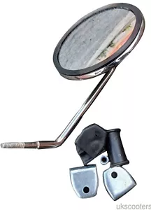 ukscooters LAMBRETTA VESPA ACERO INOXIDABLE ABRAZADERA PARA PIERNAS ESPEJO REDONDO LH O RH - Imagen 1 de 2