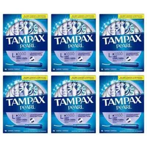 Tampax Pearl Light Absorbency Unscent Tampon Leakguard Protection 18 ct Lot of 6 - Picture 1 of 4