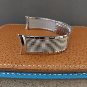 19mm 18mm 17mm White Gold-Filled Kreisler Mesh Unused 1950s Vintage Watch Band - Picture 1 of 7