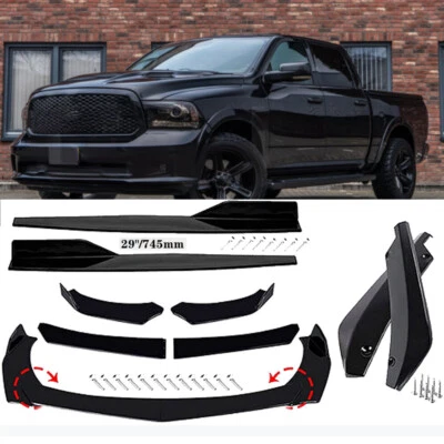 For Dodge Ram 1500/2500 2009-21 Front Bumper Rear Spoiler Body Kit+29" Side Foto 1 de 4