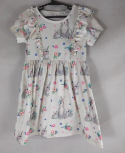 Adorable Cap Sleeve Ruffled Mom & Baby Bunny Rabbit Dress Girls Size XL - Picture 1 of 5