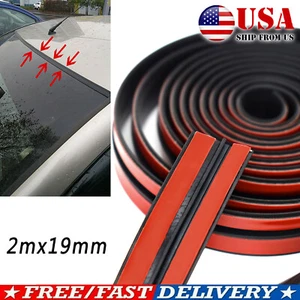 Universal 2M Car Front Rear Sunroof-Windshield Panel Hood Rubber Seal Strip Edge - Foto 1 di 9