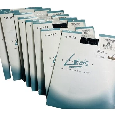 8 pares de medias Leo's Dancewear 409-21 pequeñas 4-6 negras Supplex con pies firmes Foto 1 de 4