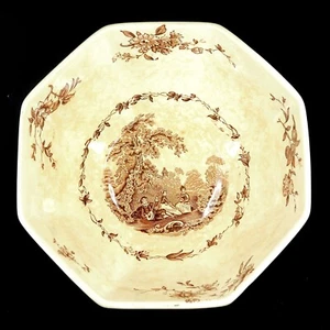 Mason's Watteau Brown 7" Octagonal Vegetable Bowl England Ironstone China JRB - Picture 1 of 8