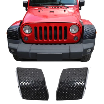 Front Wheel Eyebrow Lamp Cover Trim Armor For Jeep Wrangler JK 2007-2017 Black - Imagem 1 de 4