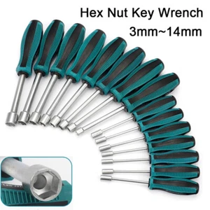 3~14mm Socket Driver Hex Nut Key Wrench Screwdriver Nutdriver Hand Tool Hexagon - Picture 1 of 23