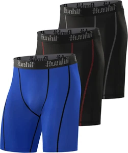 Compression Shorts Men Underwear Spandex Running Shorts Workout Athletic - Picture 1 of 12