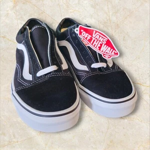 Vans off the wall Old Skool Women's Sz 6.5 Black & White Canvas Low Top Sneakers - Picture 1 of 10