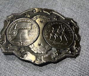 200 Years Freedom 1776/1976 Belt and Buckle By Lewis Buckles Of Chicago Silver - Picture 1 of 8