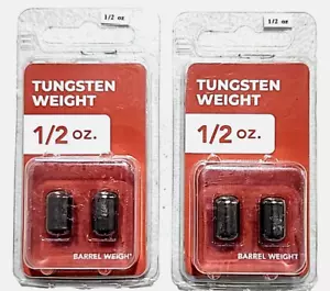 tungsten carolina rig barrel weights 1/2oz insert free sinker 2-2 paks unpainted - Picture 1 of 3