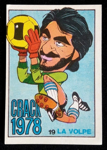 1978 Argentina Card Ricardo La Volpe World Cup Winner-Rare Orig. Soccer Cartoon 