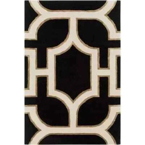 Handmade Tencel Black/Cream/Tan Rug Hand Tufted New Rug Indian Rug living room - Picture 1 of 3