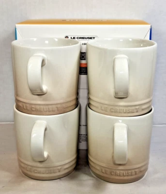 Juego de 4 tazas de merengue Le Creuset de gres 12 fl oz London 350 ml nuevas en caja Foto 1 de 4