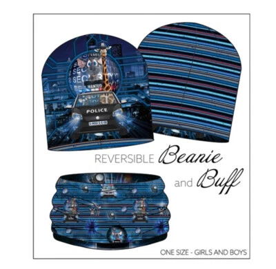 Baumwoll-French Terry STENZO Panel Beanie & Loop für Kinder (3-10 J.)  Maus blau - Bild 1 von 3