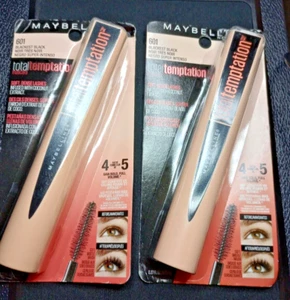 2 Pk) MAYBELLINE Total Temptation Mascara - #601 Blackest Black - 0.27 Fl Oz Ea. - Picture 1 of 4