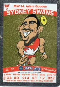2010 Teamcoach Magic Wildcard MW-14 Adam Goodes Sydney - Picture 1 of 2