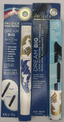2PK Pacifica Dream Big 7 in 1 Mascara ~ BLACK MAGIC ~ 0.25 FL OZ EACH ~ READ - Image 1 of 3