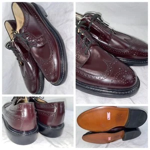 VTG 80S MENS 9 NEW SEARS LEATHER OXBLOOD OXFORD BROGUE WINGTIP LACED DRESS SHOES - Picture 1 of 9