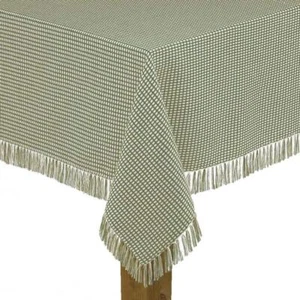 Tablecloth Table Cover Protector Cotton Green Rectangular Rectangle Dining 52x70 - Picture 1 of 2