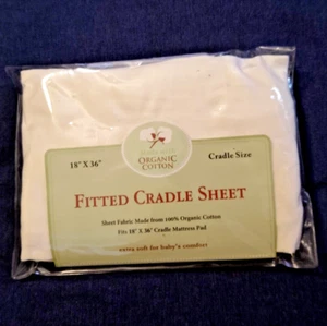 ivory/white fitted Cradle Sheet Cotton 18" x 36" - Picture 1 of 5