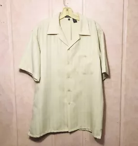 Pronti Collection by Phita Men's Large Button Up Shirt Short Sleeves Beige Creme - Picture 1 of 6