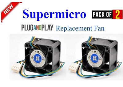 2x Replacement Fans for Supermicro FAN-0100L4 40x28mm 4-Pin PWM Axial Fan - Image 1 of 4