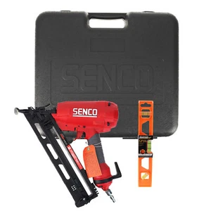 Senco TN51P1P 2-1/2 in Angled Finish Nailer and Johnson Level 1402-0900 9 in St - Picture 1 of 1