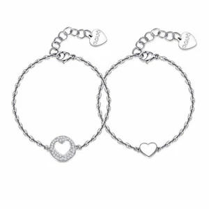Sagapo Set 2 BRACCIALI MAMMA Con Cuori in Acciaio Sagapò SEY11 S'agapo - Foto 1 di 2