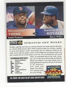 1994 COLLECTORS CHOICE BASEBALL YOU CRASH THE GAME KIRBY PUCKETT / BRIAN MCRAE