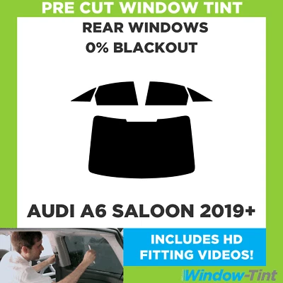 Für Audi A6 4-door Limousine 2019 + Vor Cut Fenster Getönt Heck 0% Blackout - Image 1 of 4